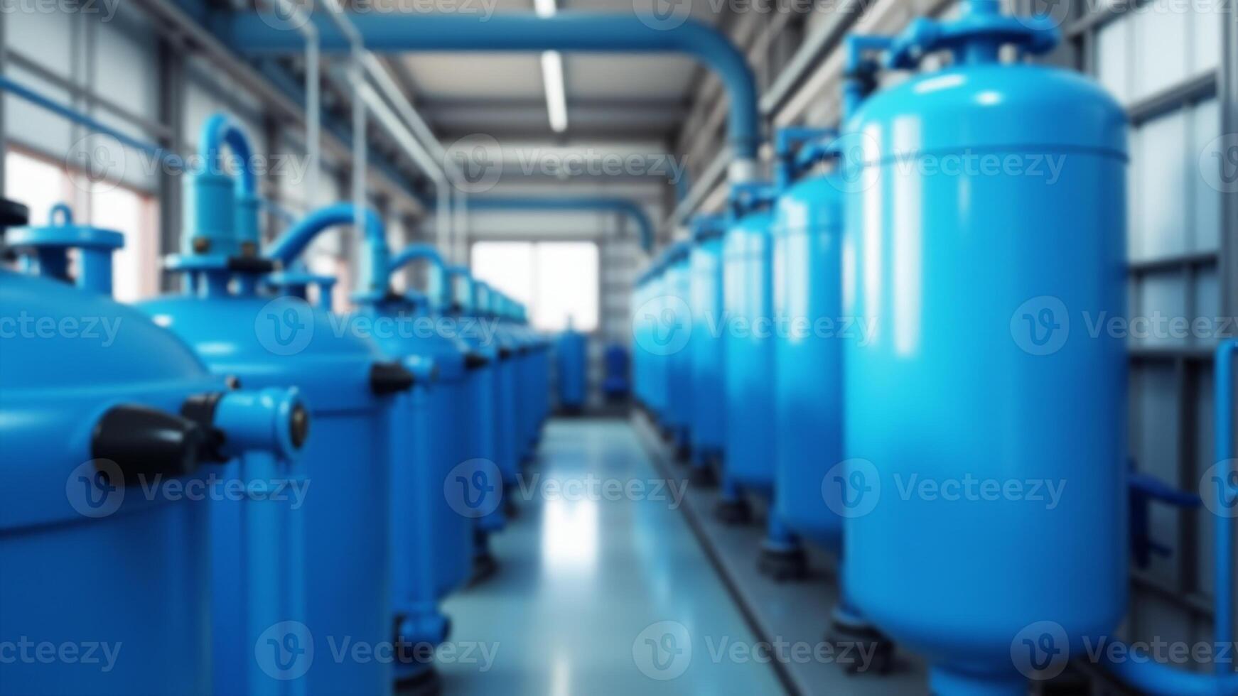Blue Industrial Water Treatment Filtration System photo