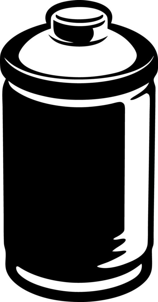 A Black and White Illustration silhouette of a Spray Paint Can vector