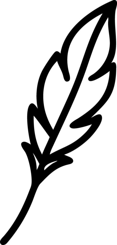 Simple Line Drawing of silhouette a Single Feather Quill Pen vector