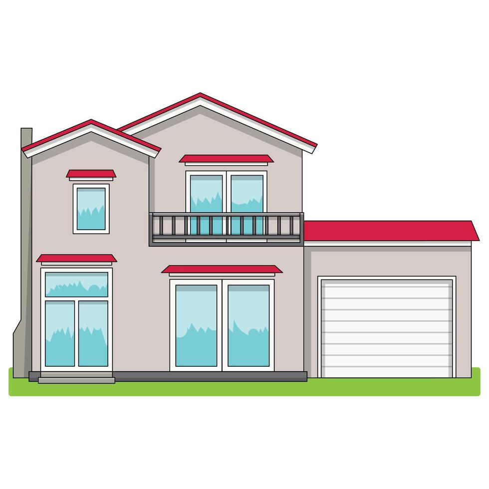 The Illustration of Modern Japan House vector