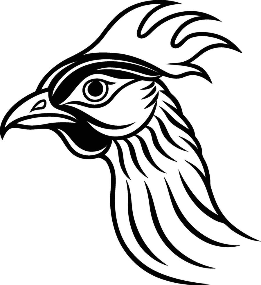 A pheasant head logo profile with a stylish, modern touch vector
