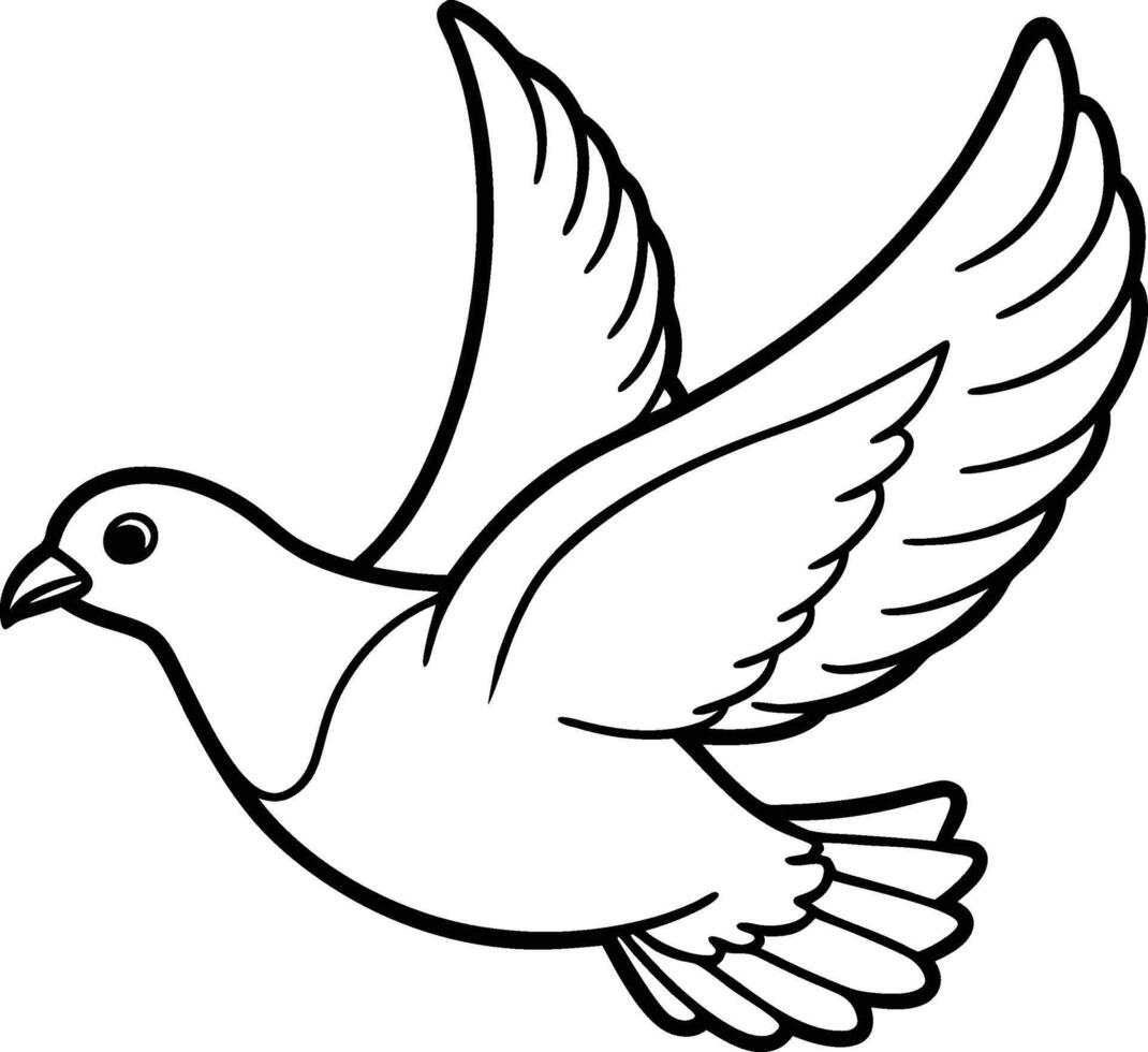 Flying pigeon forming a design vector