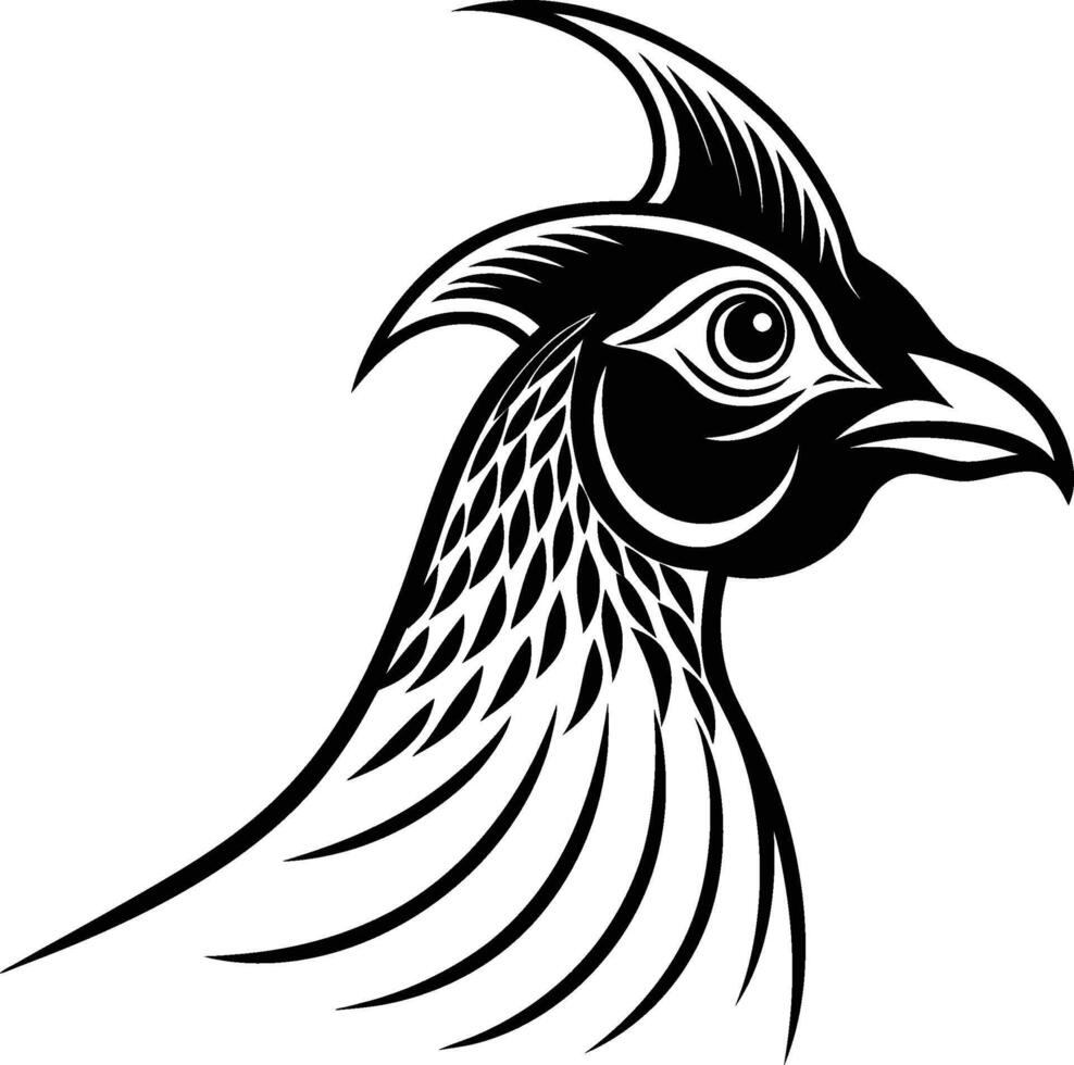 A pheasant head profile with a stylish, modern touch vector