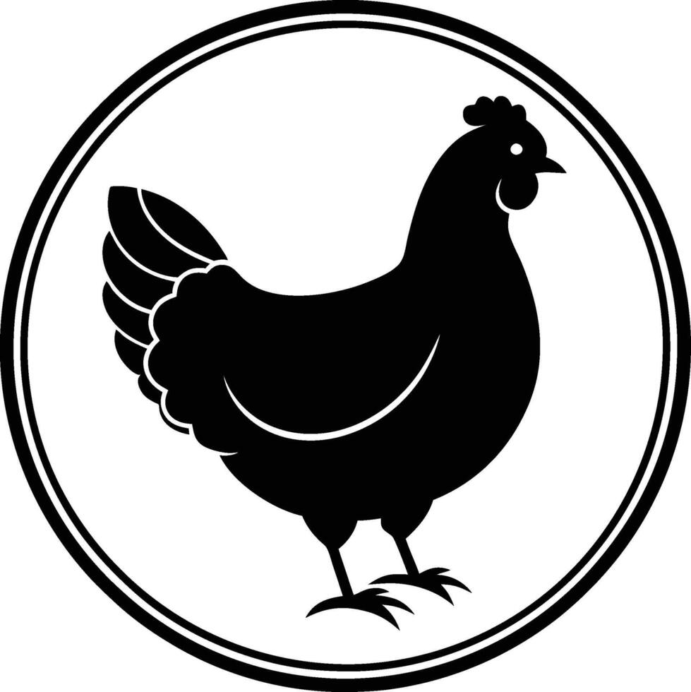 Full Rooster silhouette modern crest design vector