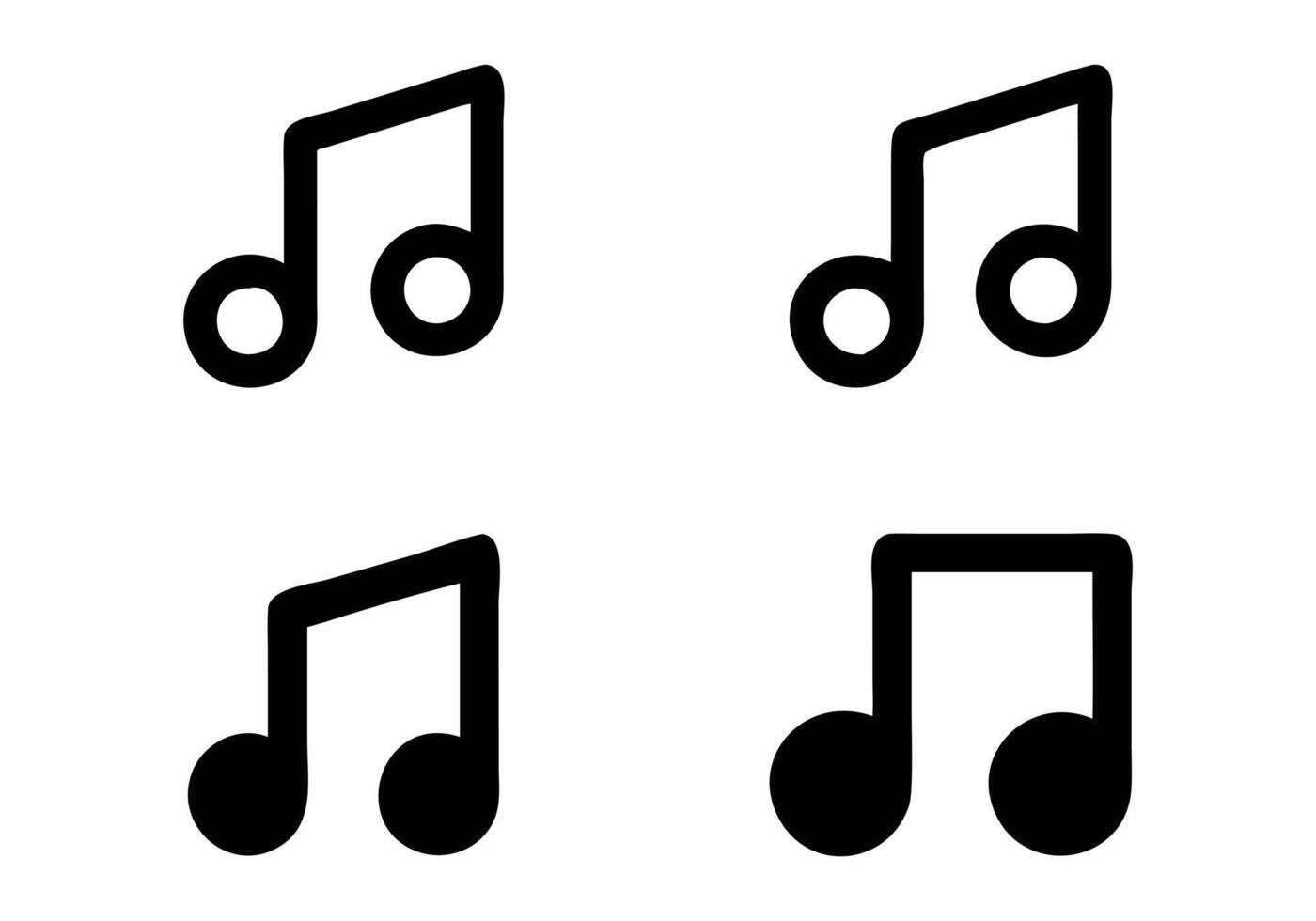 Four Simple Music Note Icons vector
