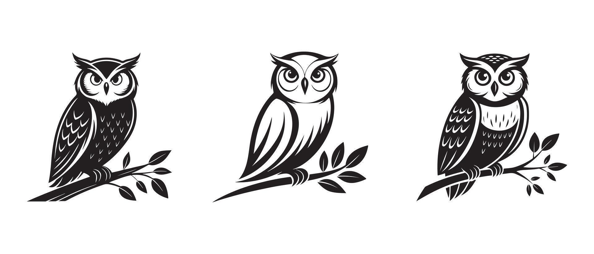 Owl icon design. Owl silhouette art illustration on white background, ideal for prints and designs vector