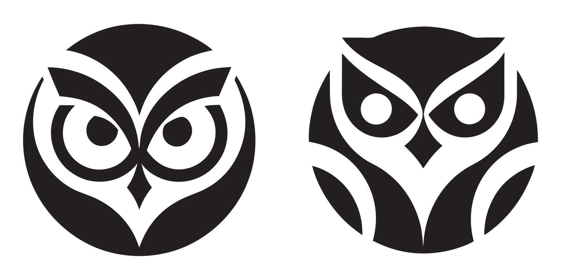 Owl icon logo design on white background vector