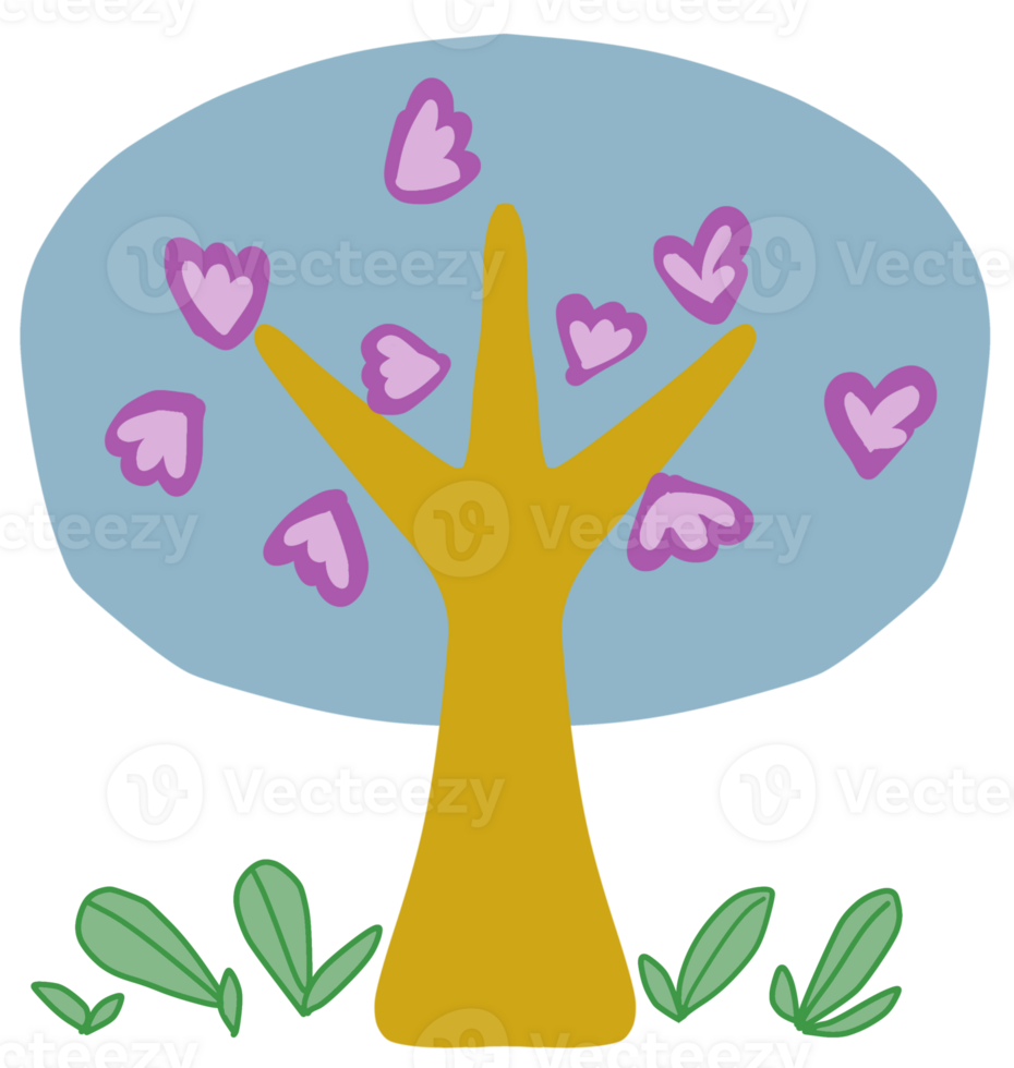 A tree with hearts on it png