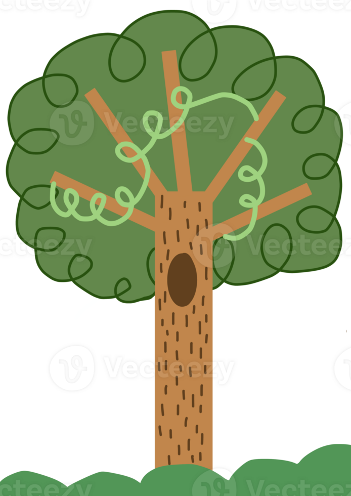 uma desenho animado árvore com uma pássaro dentro a árvore png