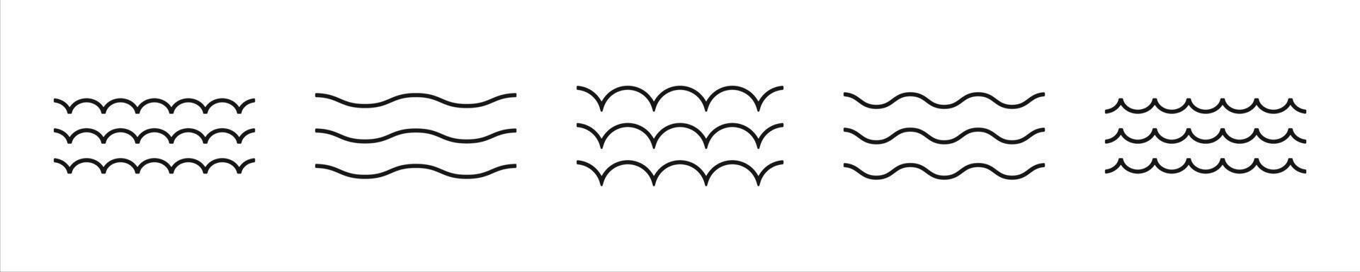 Wave Pattern Icons for Water or Flow Concepts vector