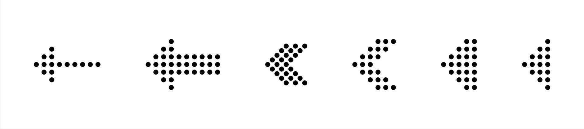 Dotted Arrow Icon Set in Various Styles vector