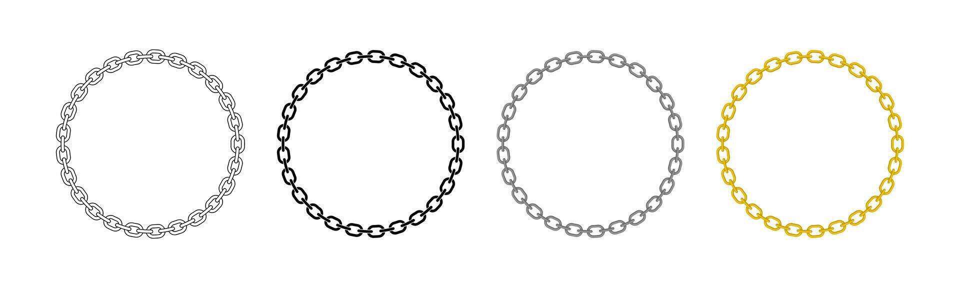 Circular Chain Frames in Various Styles Set vector