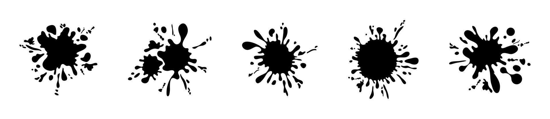 Black Ink Splatter Icon Set vector