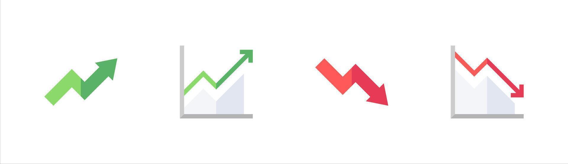 Rising and Falling Business Graph Arrows Set vector