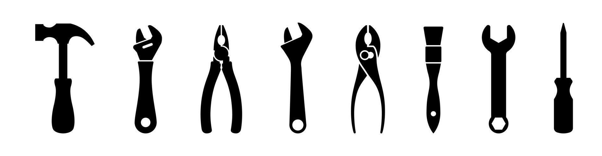 Tool Silhouettes for Construction Set vector