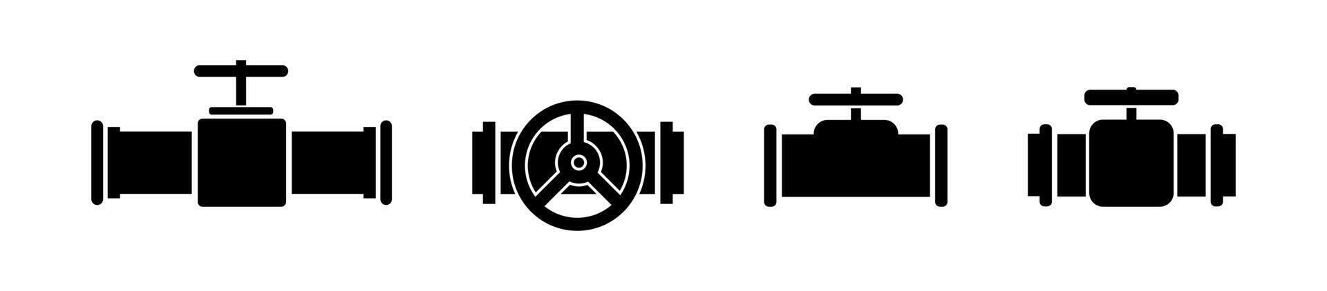Industrial Valve and Pipeline Icons Set vector