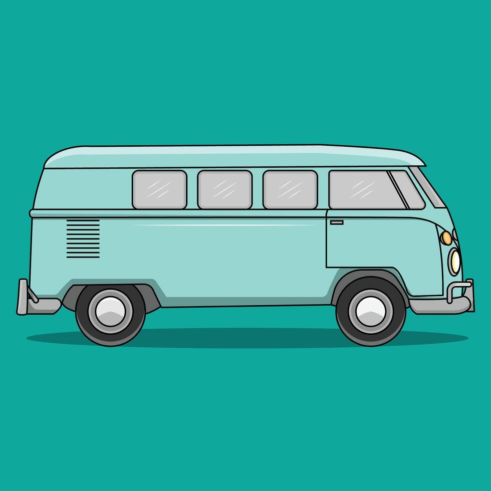 The Illustration of Soft Green VW Combi vector