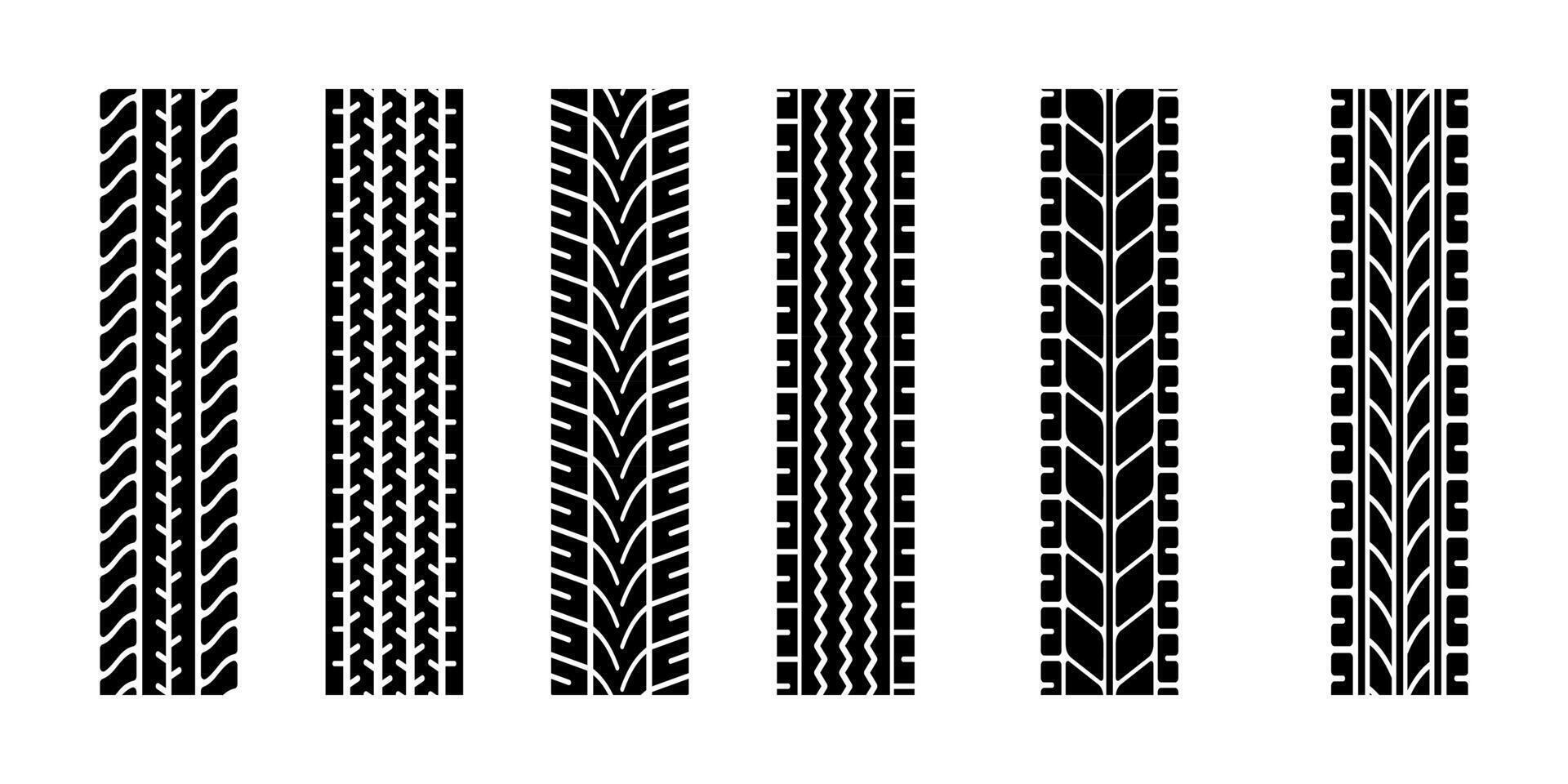 Variety of Tire Tread Patterns Illustration Collection vector