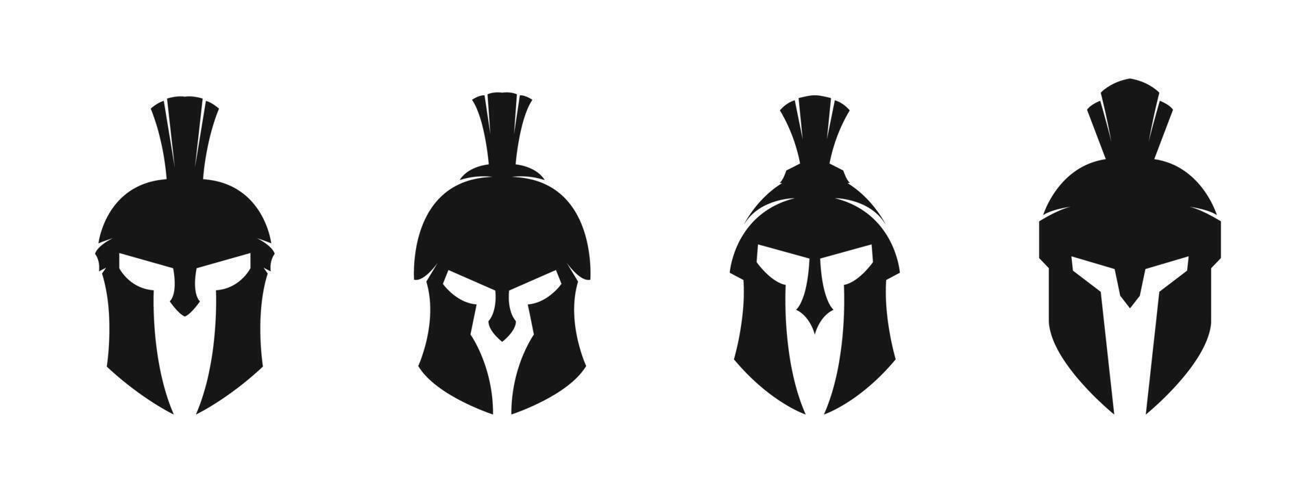Spartan Helmet Silhouettes Collection vector