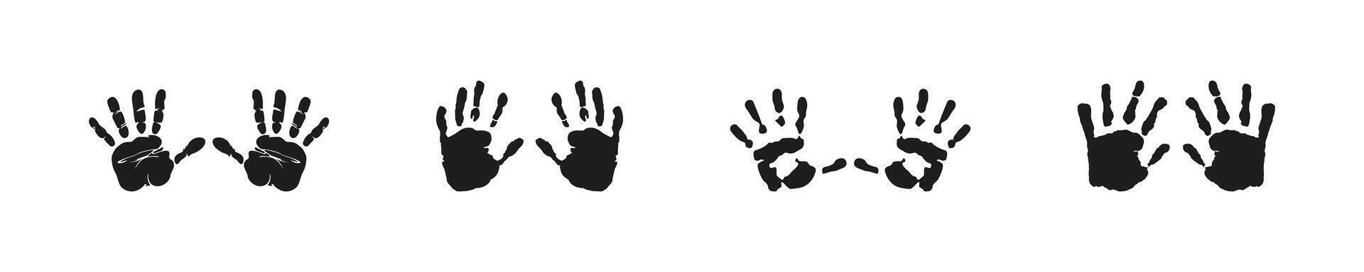 Black Handprint Silhouettes Set vector