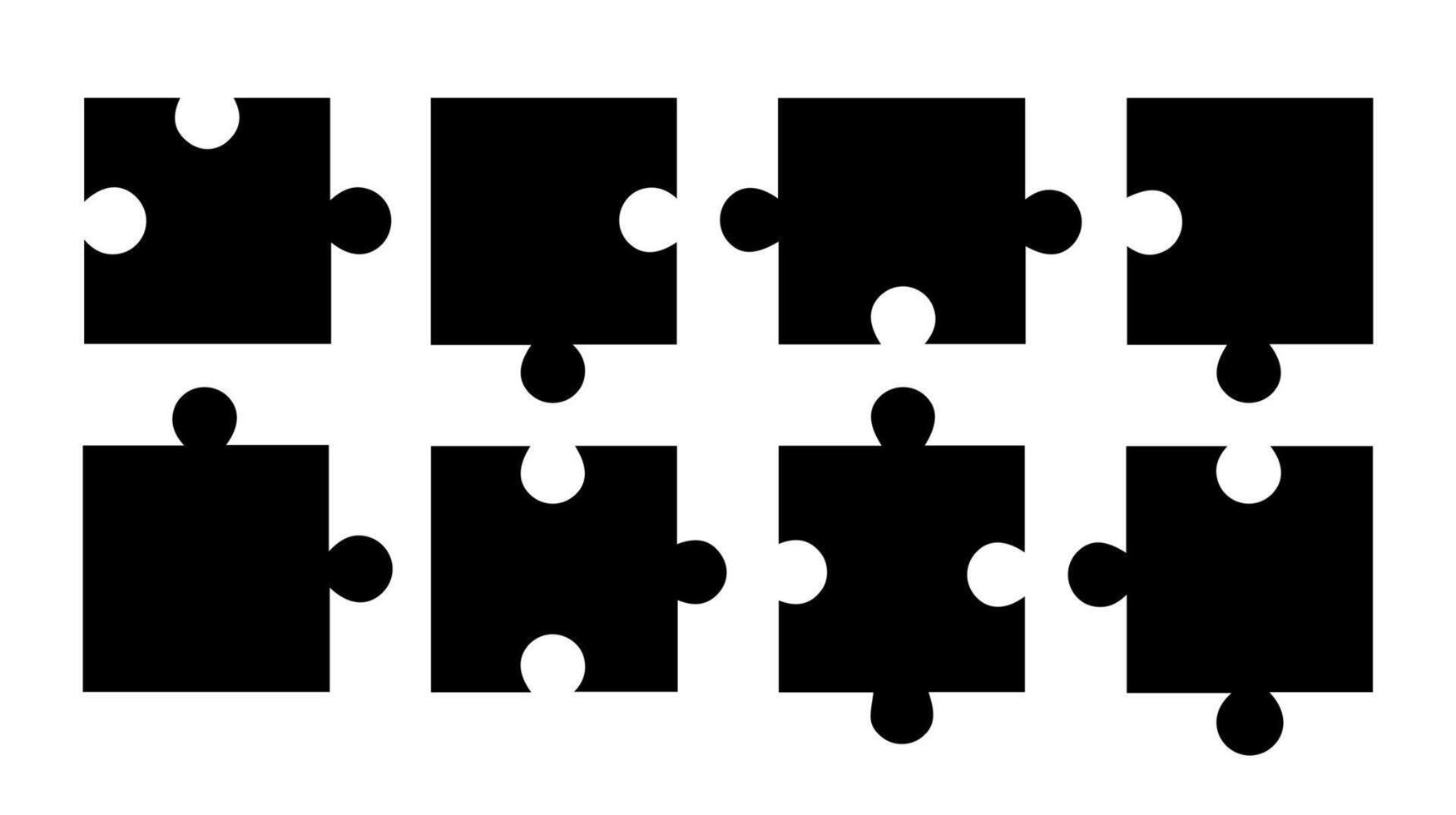 Black Puzzle Piece Icons Set vector