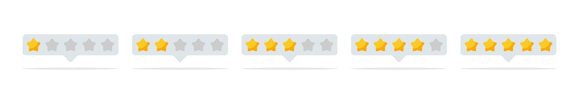 Star Rating Feedback Icons Set vector
