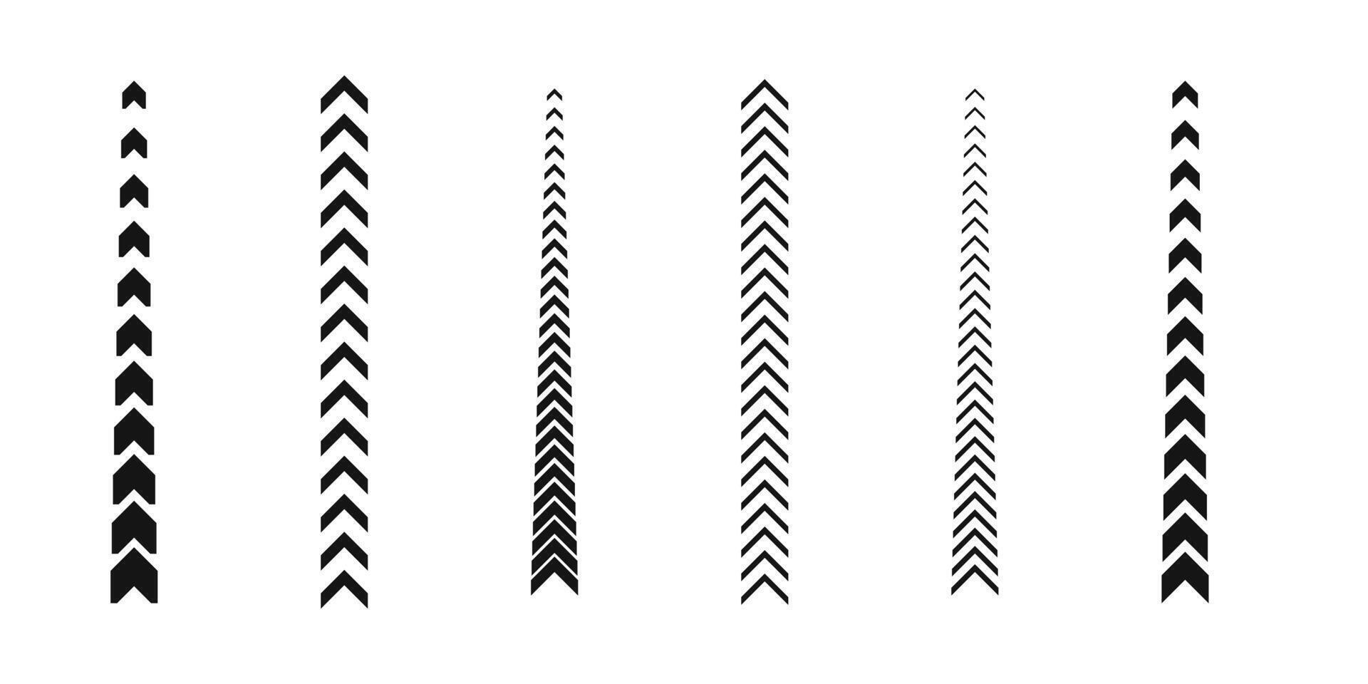 Arrow Pattern Vertical Lines in Black Set vector