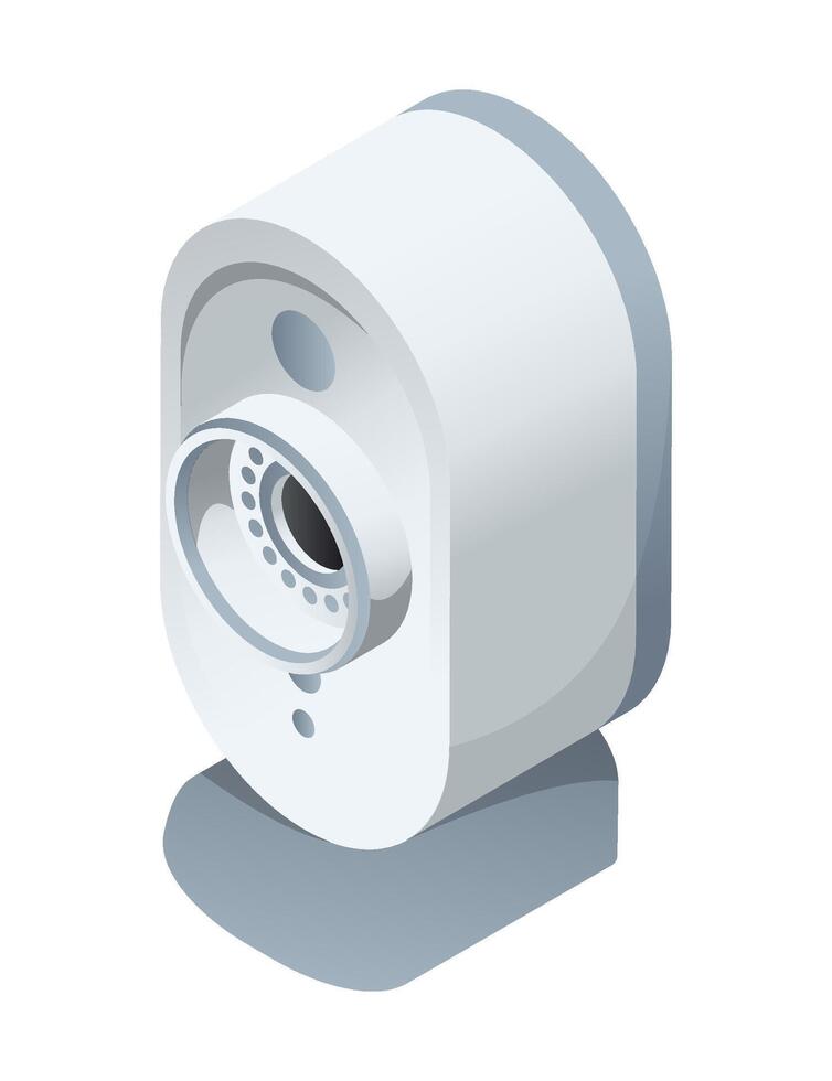 Security camera isolated isometric icon. illustration cctv on white background. isometric icon security camera vector