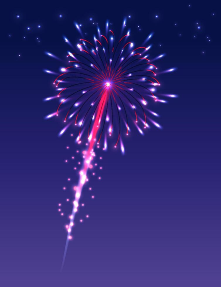 Experience a Spectacular and Vibrant Firework Display in the Night Sky vector