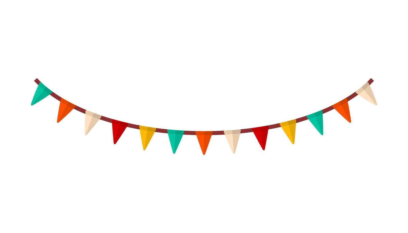 Colorful festive flag garland. pennant isolated on white background. Hanging summer party garland for kids. vector