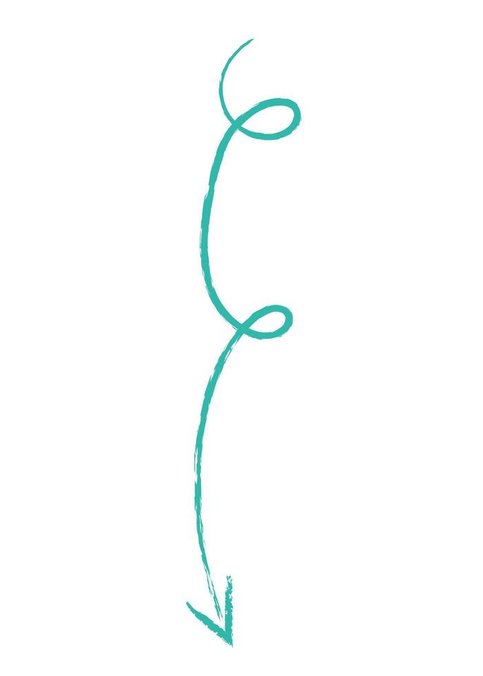Colorful arrow drawn with crayons. doodle illustration vector