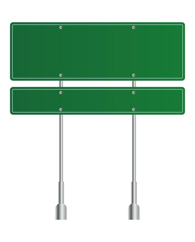 Green traffic sign. Road board text panel, mockup signage direction highway city signpost location street arrow way vector