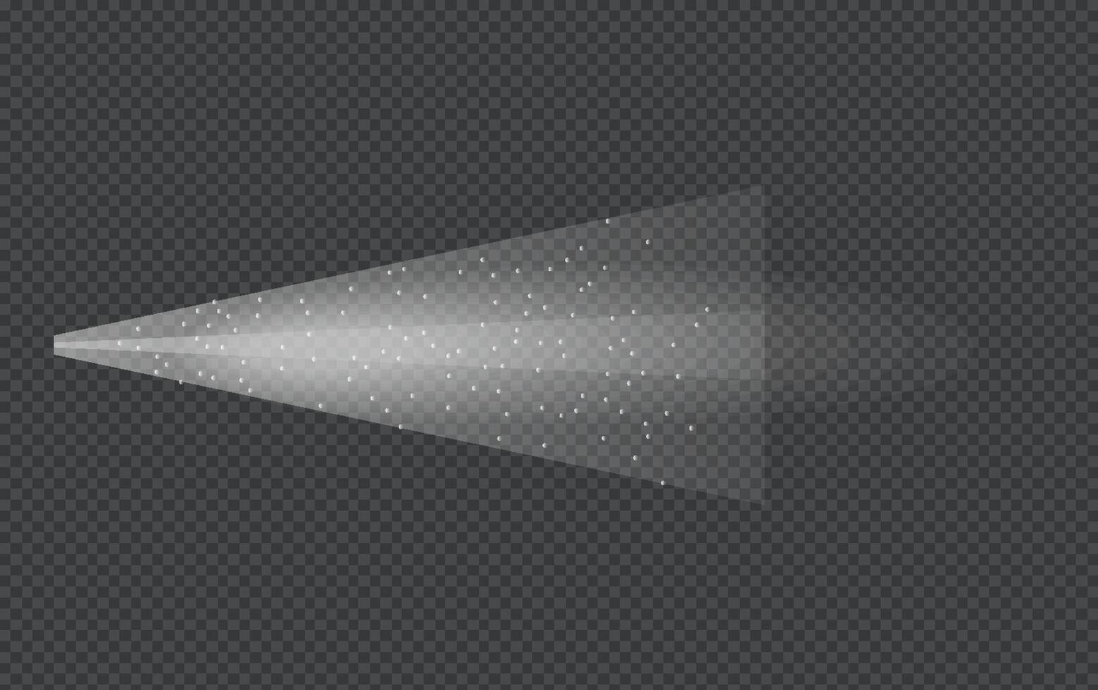 Water spray white smoke or fog dust and dots, mist of atomizer. Trigger Sprayer effect with spray or stream nozzles. Abstract dots clouds, blizzard. 3d elements illustration vector