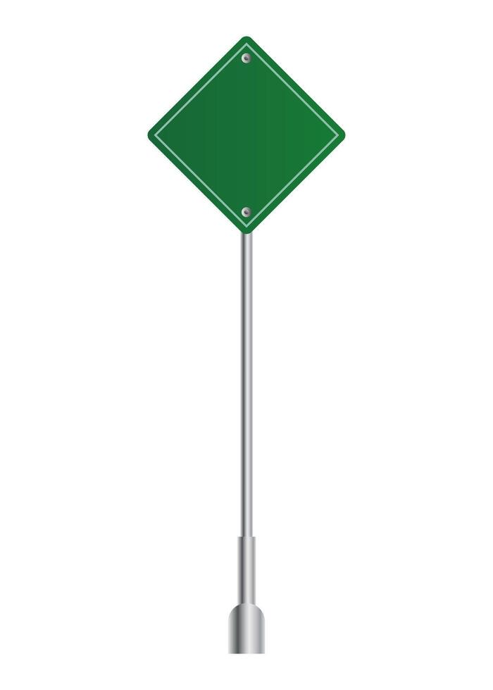 Green traffic sign. Road board text panel, mockup signage direction highway city signpost location street arrow way vector