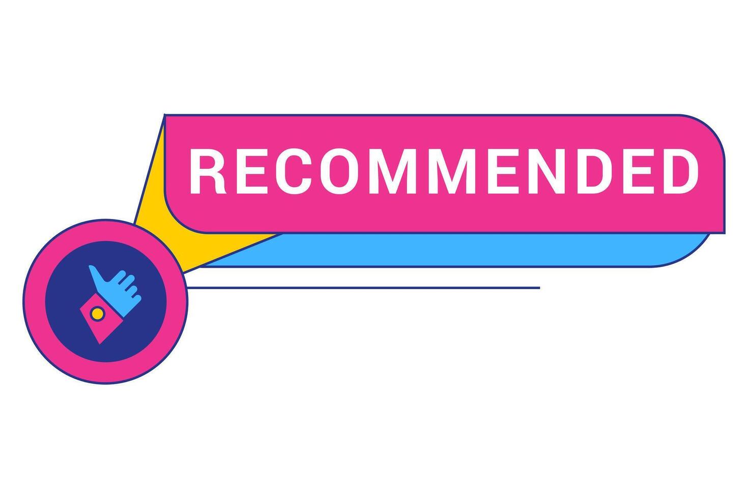 Recommended badge banner. Banner recommended with thumbs up. Advertising badges with like vector