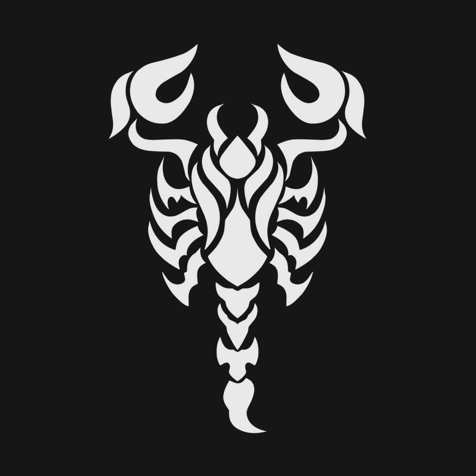 illustration design tribal art abstract symbols scorpion. perfect for logo concepts vector