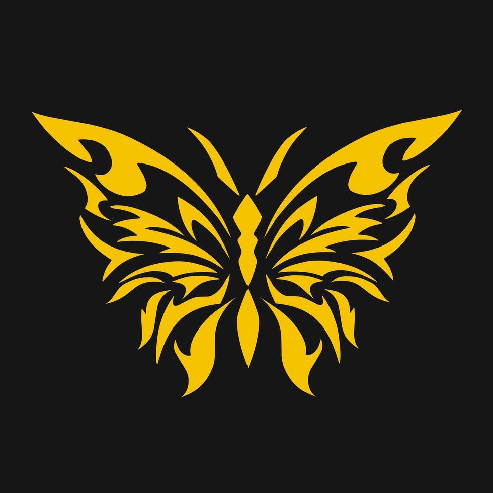 Ornamental design abstract tribal art tattoo moth vector