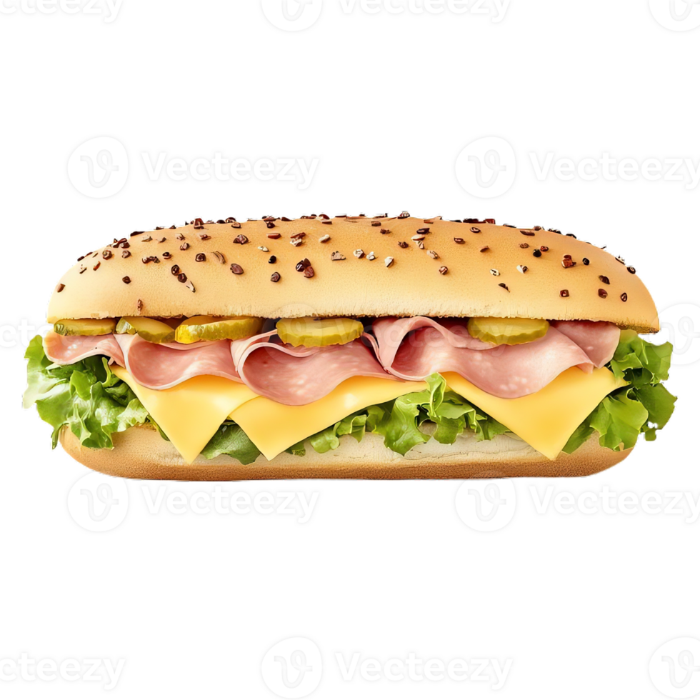 Delicious ham and cheese sandwich png