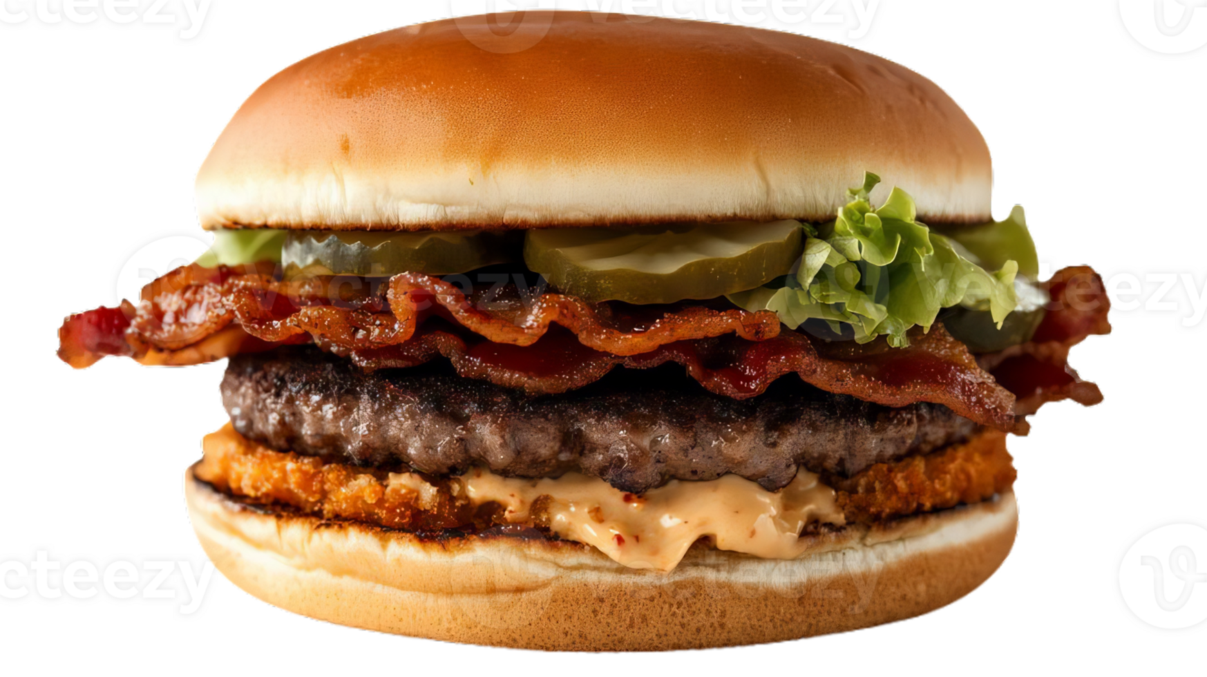 Delicious bacon burger png