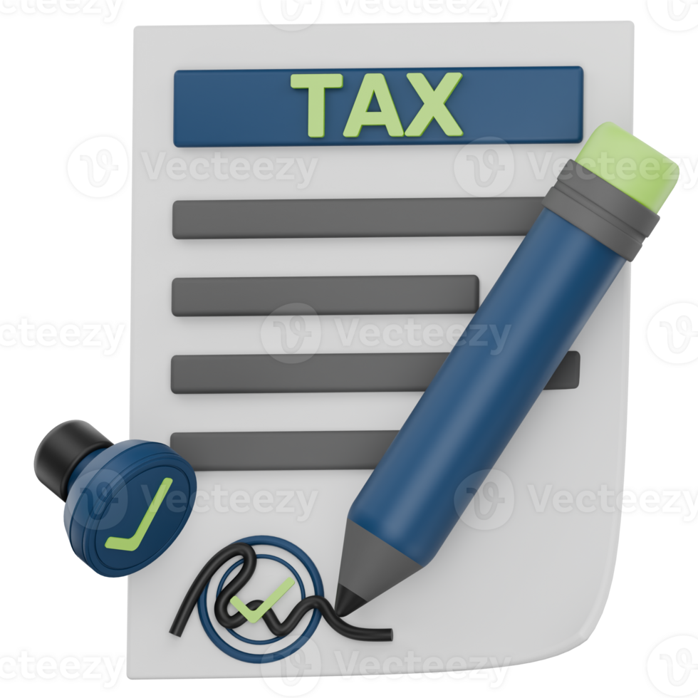 3D Tax Form Signing png