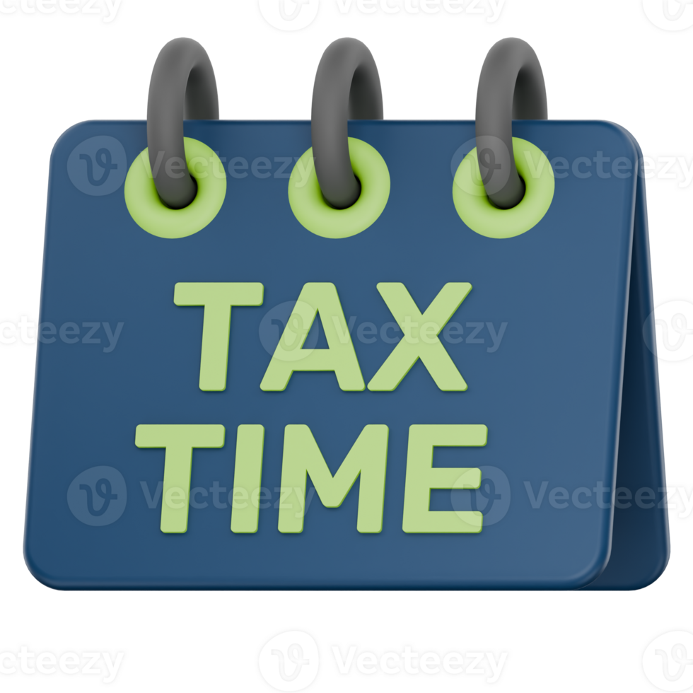 3D Tax Time Reminder Calendar png