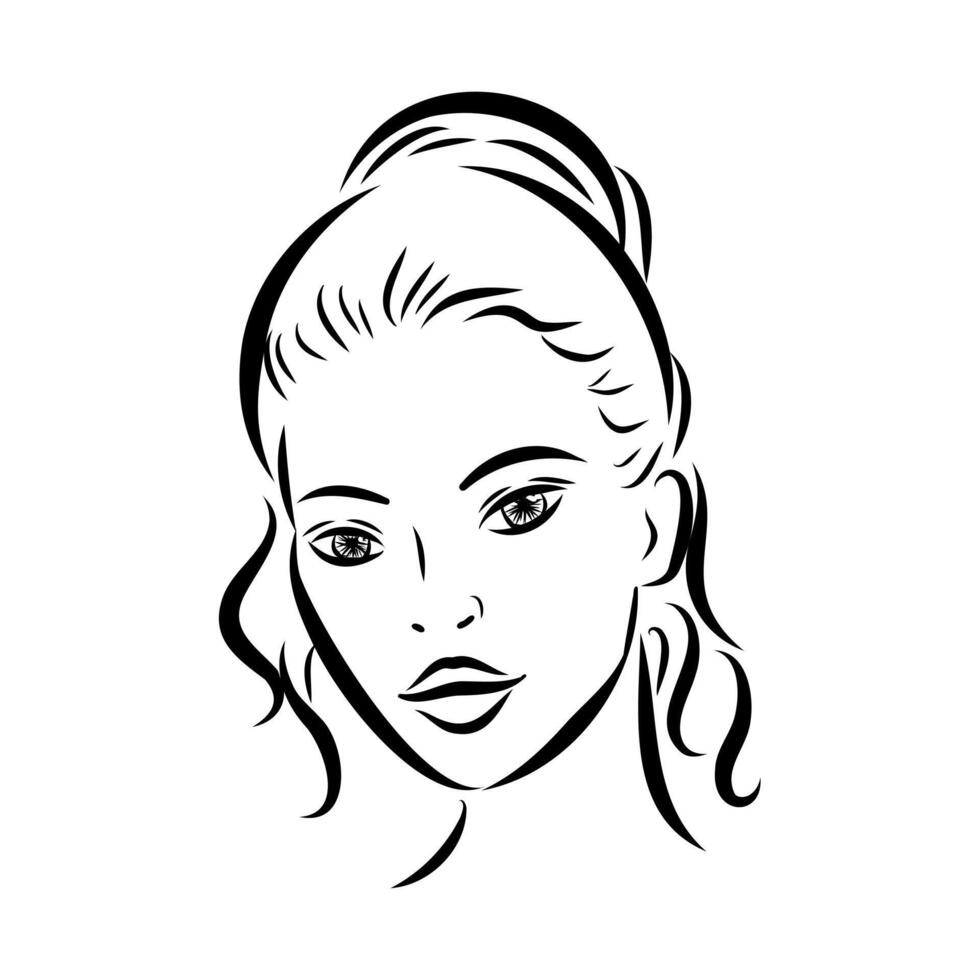 The head of an elegant model girl vector