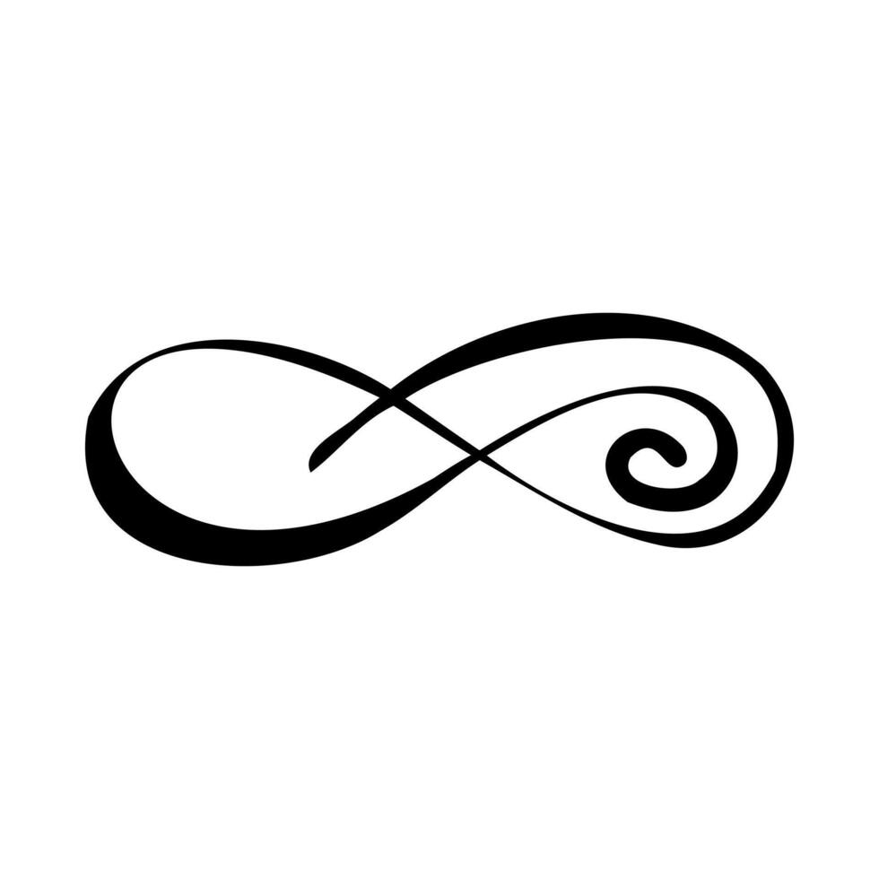 beautiful curl for lettering handmade sketch vector