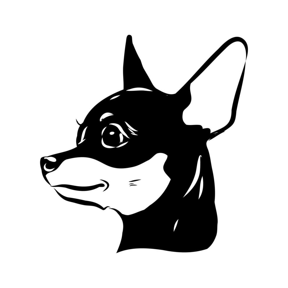 the head of a miniature English Toy Terrier dog vector