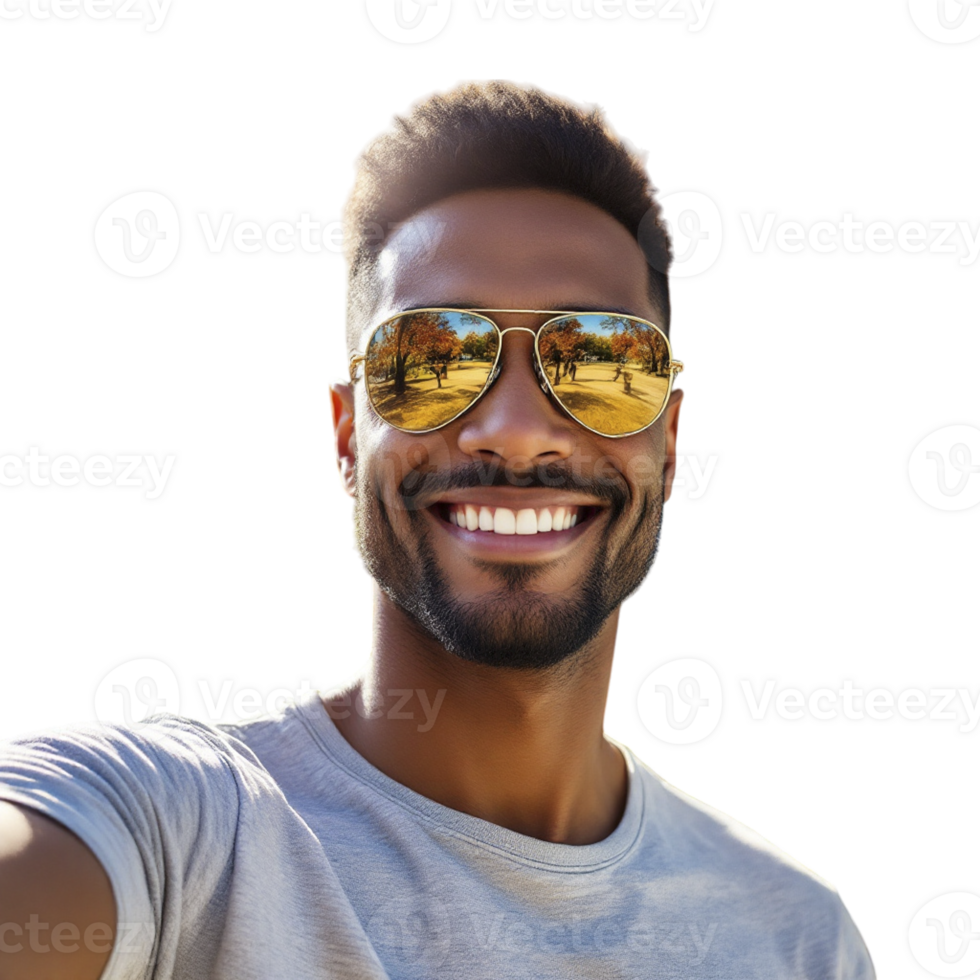 A man wearing sunglasses and smiling png