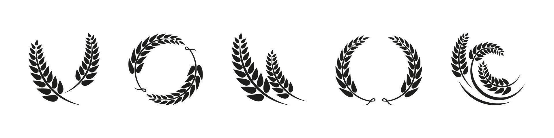 Wheat icons. Wheat Ears Icons Set vector