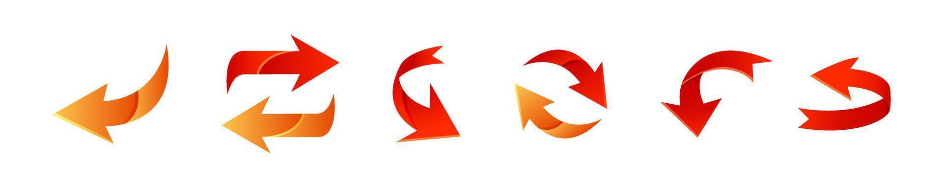 Dynamic Curved Arrow Icon Set vector
