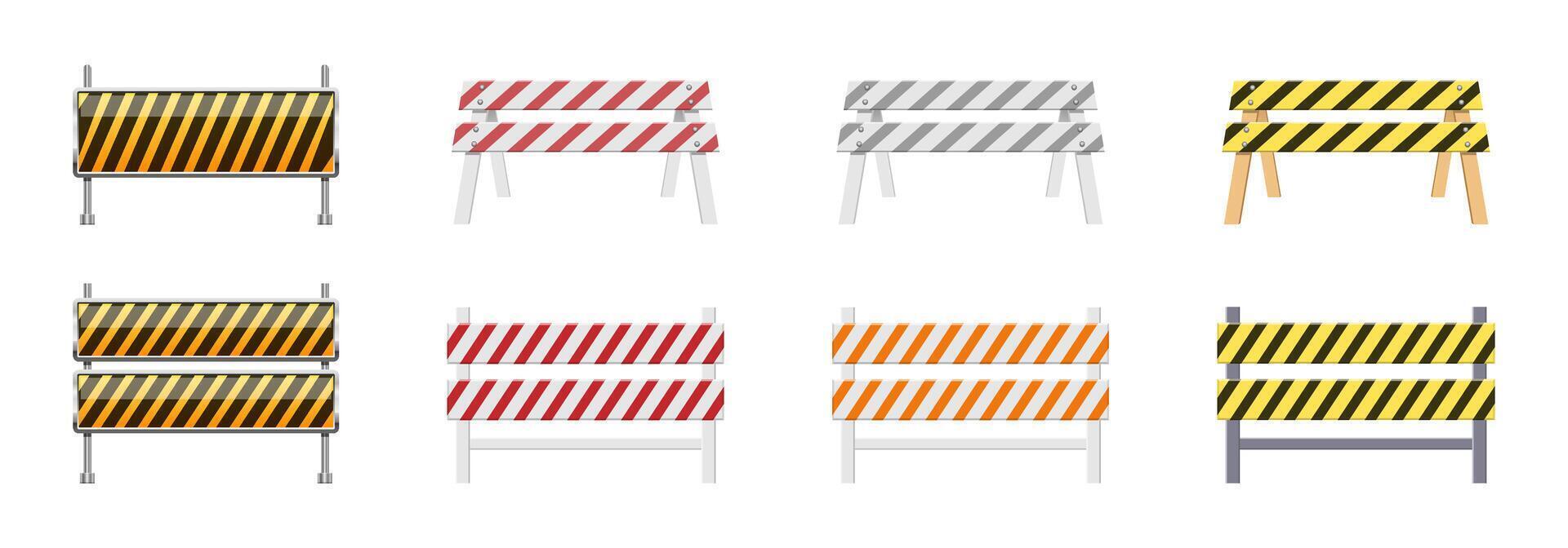 Construction and Traffic Barricade Signs Set vector