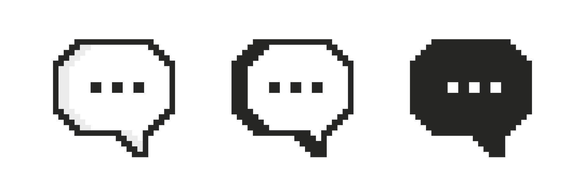 Pixelated Speech Bubble Set vector