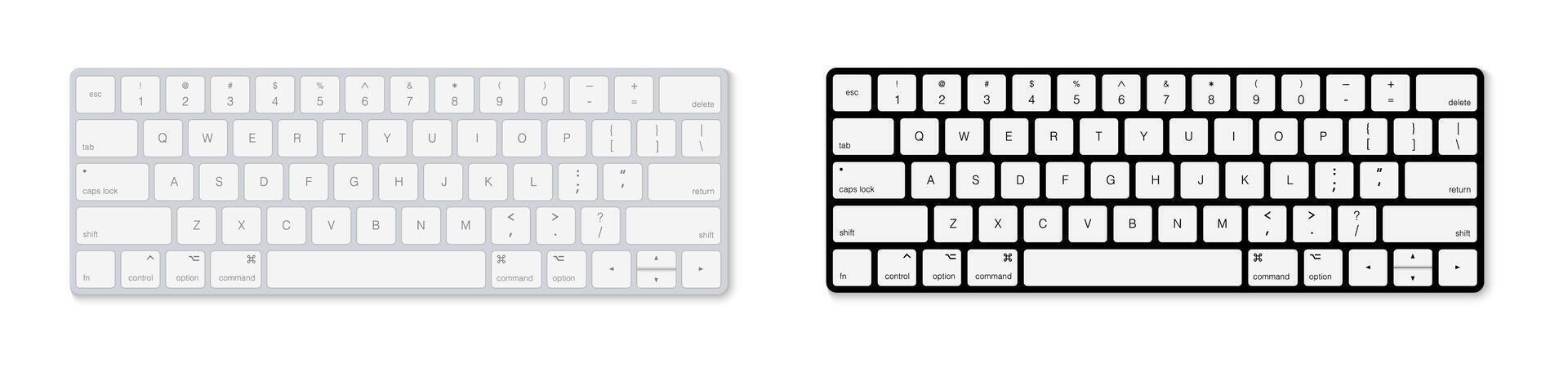 Minimalist White and Black Keyboards Set vector